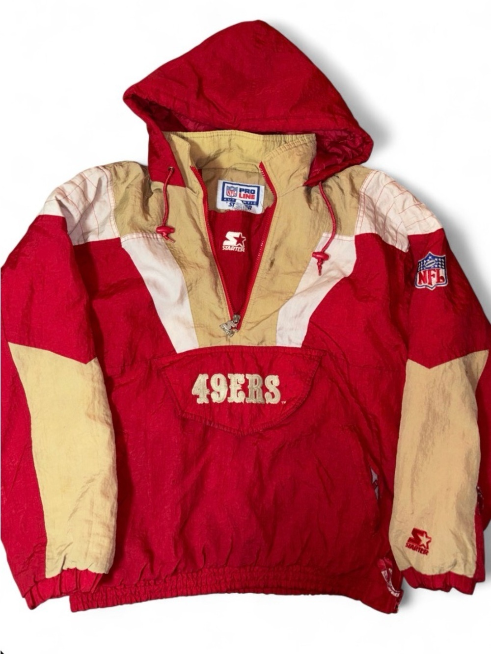 Vintage 90s Starter Football 49ers Hooded Jacket Size Men’s Medium